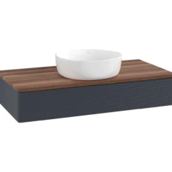 V&b antao servantskap 1 skuff rillet 1000x190x500 u/kranhull blå/valnøtt