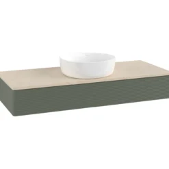 V&b antao servantskap 1 skuff rillet 1200x190x500 u/kranhull grønn/créme