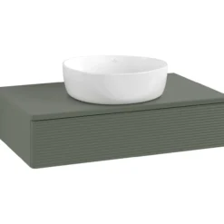 V&b antao servantskap 1 skuff rillet 800x190x500 u/kranhull m/lys grønn