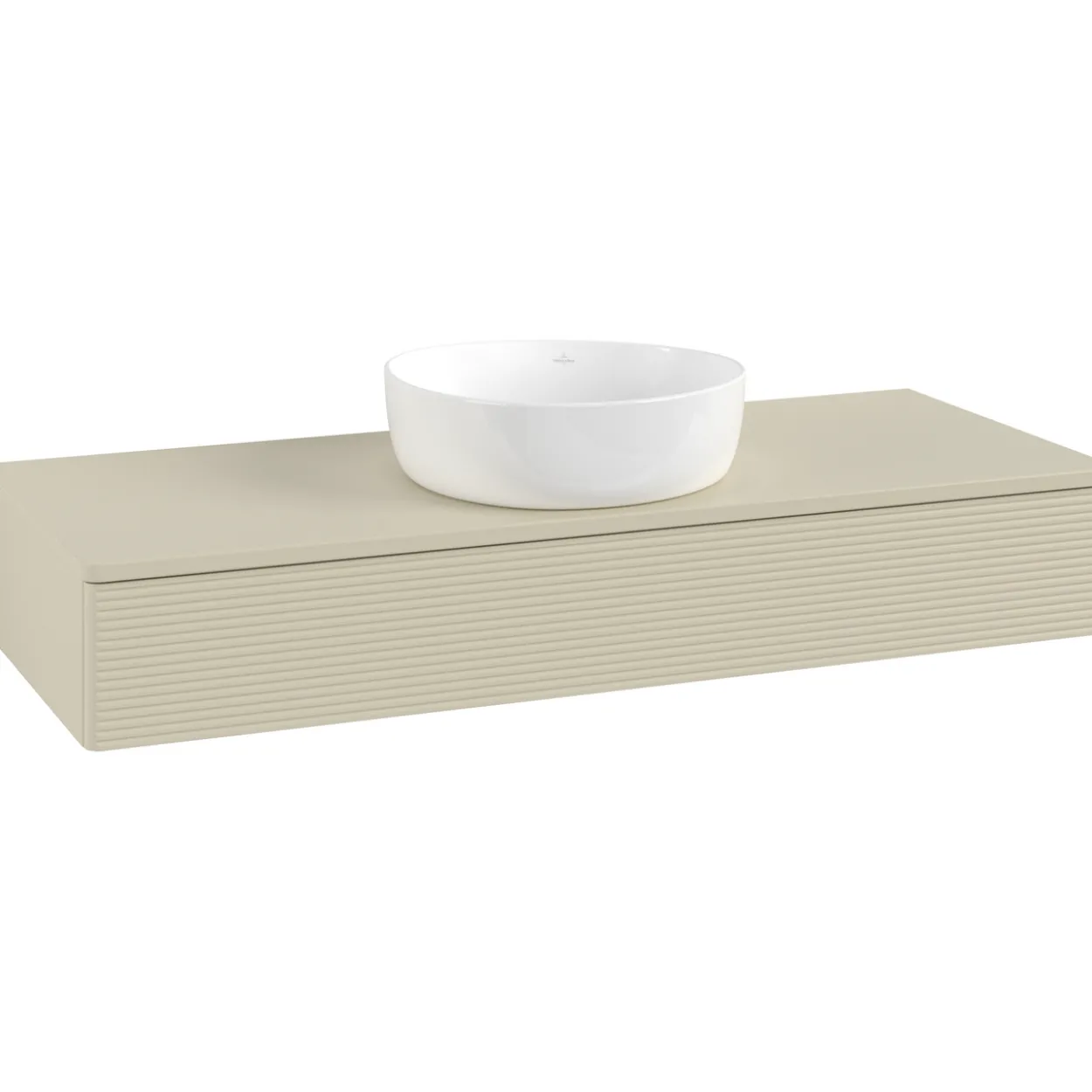 V&b antao servantskap 1 skuff rillet 1200x190x500 u/kranhull silkegrå