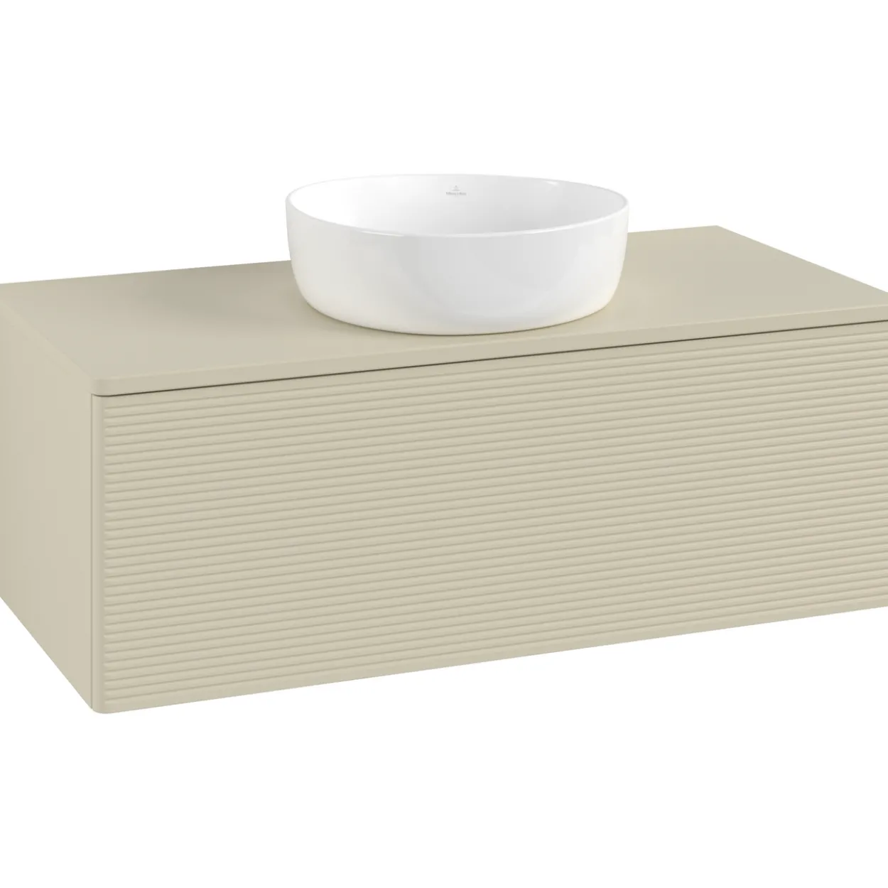 V&b antao servantskap 1 skuff rillet 1000x360x500 u/kranhull silkegrå
