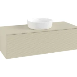 V&b antao servantskap 1 skuff rillet 1200x360x500 u/kranhull silkegrå