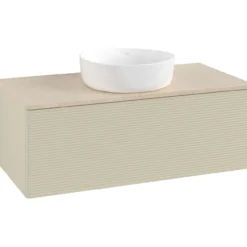 V&b antao servantskap 1 skuff rillet 1000x360x500 u/kranhull silkegrå/créme