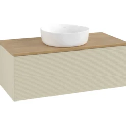 V&b antao servantskap 1 skuff rillet 1000x360x500 u/kranhull silkegrå/eik