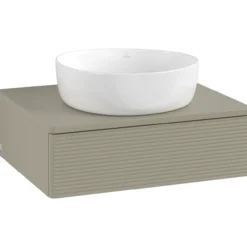 V&b antao servantskap 1 skuff rillet 600x190x500 u/kranhull stengrå