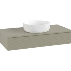 V&b antao servantskap 1 skuff rillet 1000x190x500 u/kranhull stengrå