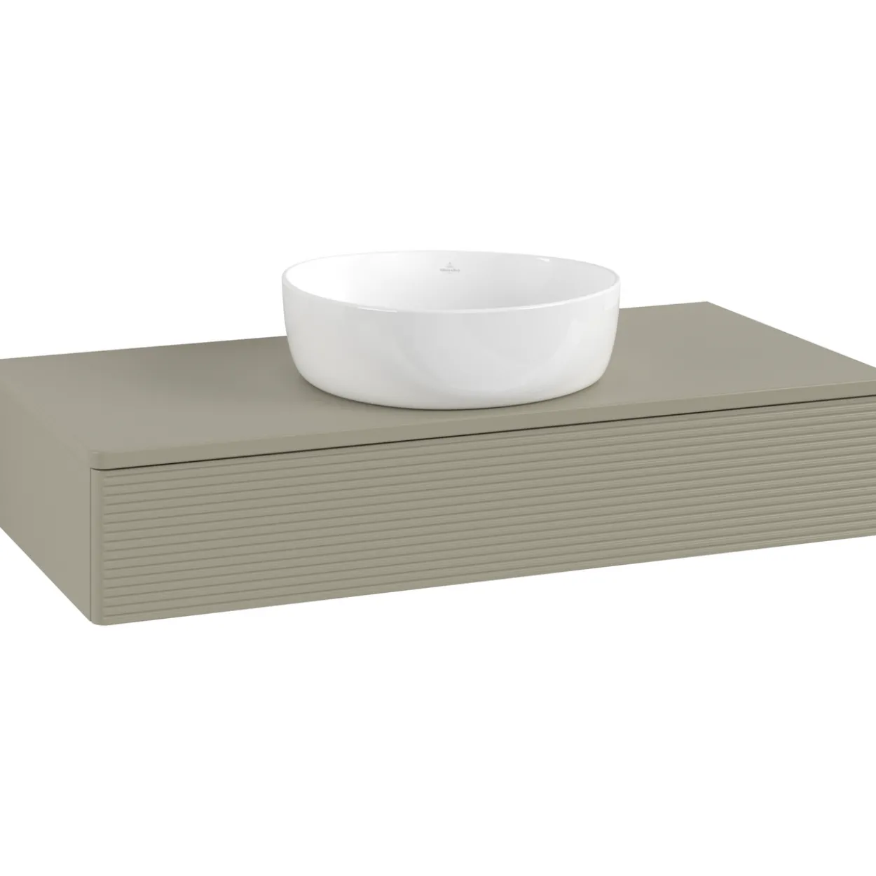 V&b antao servantskap 1 skuff rillet 1000x190x500 u/kranhull stengrå