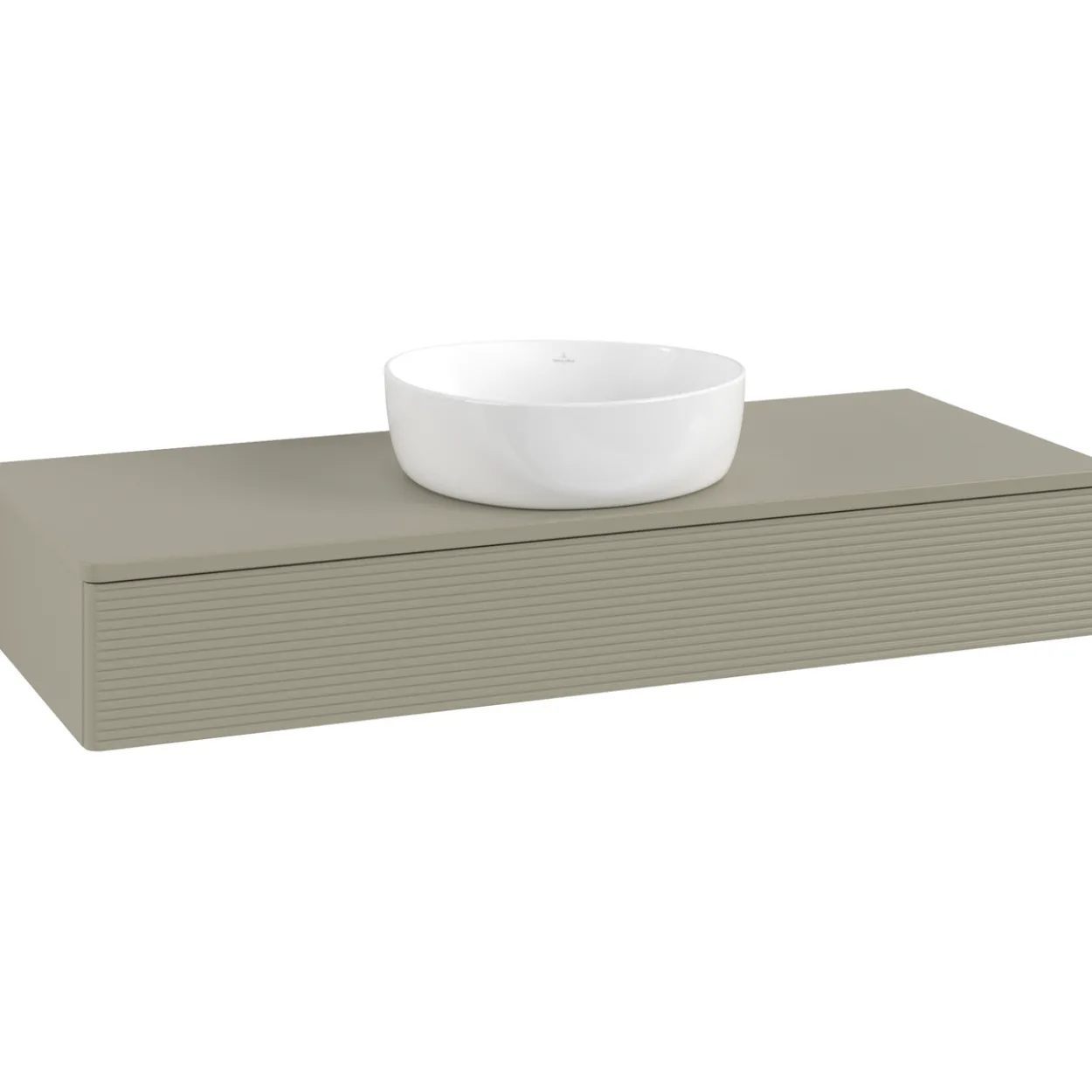 V&b antao servantskap 1 skuff rillet 1200x190x500 u/kranhull stengrå