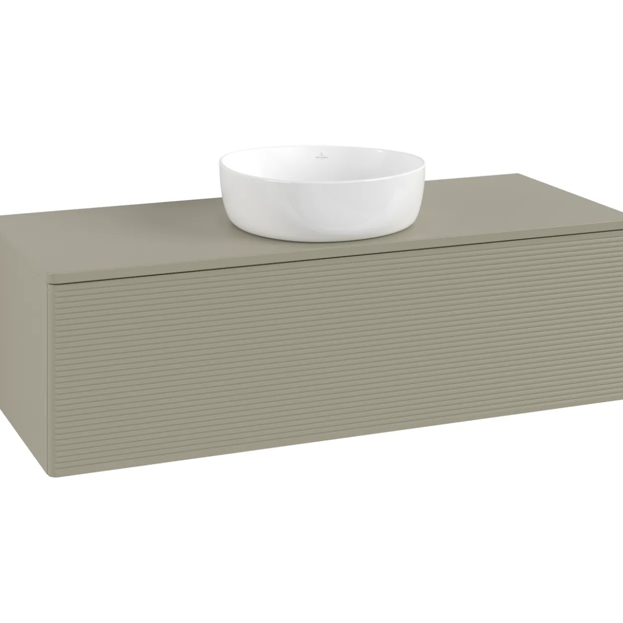 V&b antao servantskap 1 skuff rillet 1200x360x500 u/kranhull stengrå