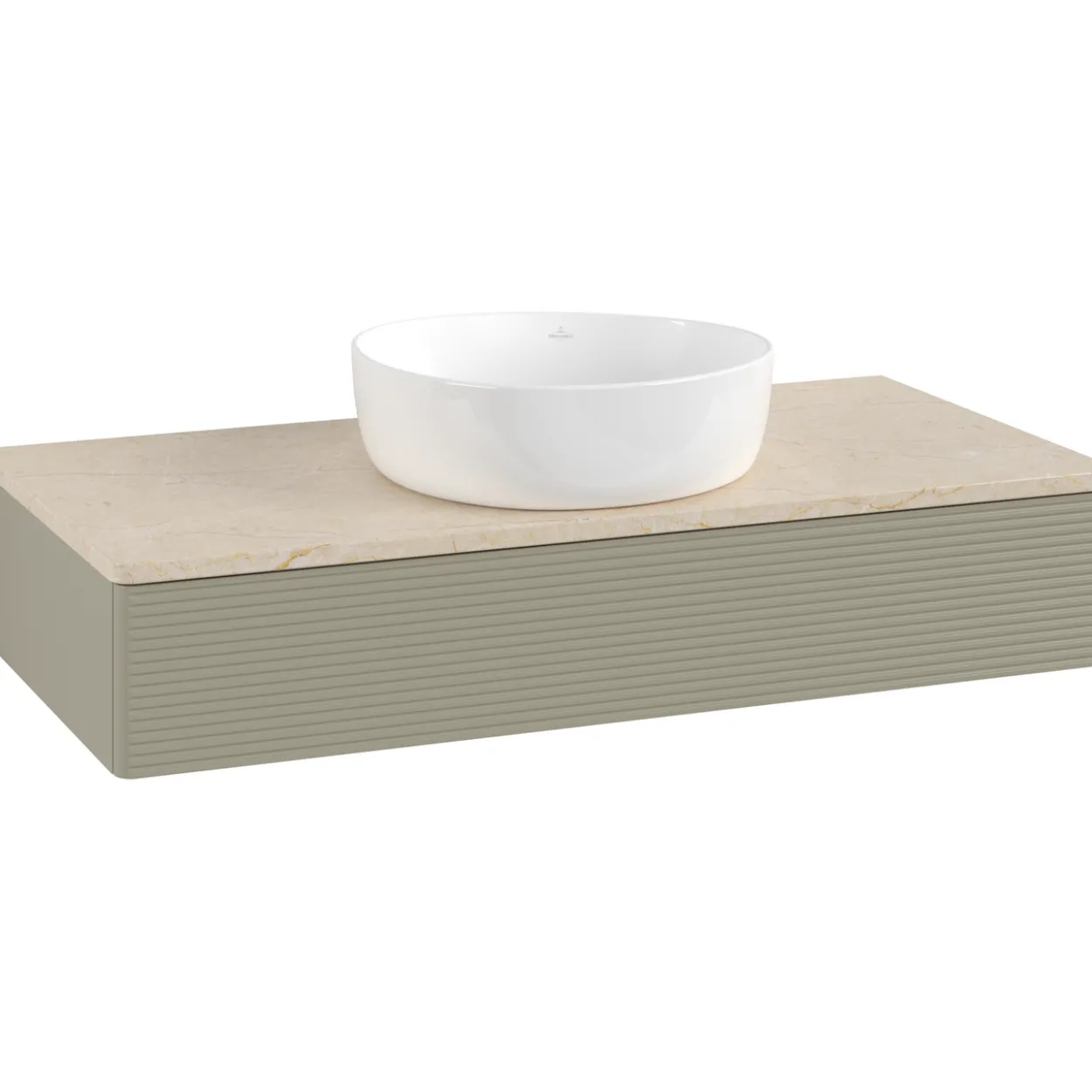 V&b antao servantskap 1 skuff rillet 1000x190x500 u/kranhull stengrå/créme