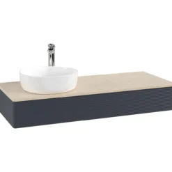 V&b antao servantskap 1 skuff rillet 1200x190x500 venstre m/kranhull blå/créme