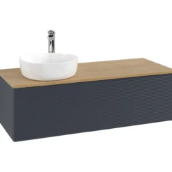V&b antao servantskap 1 skuff rillet 1200x360x500 venstre m/kranhull blå/eik