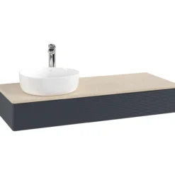 V&b antao servantskap 1 skuff rillet 1200x190x500 venstre m/kranhull m/lys blå/créme