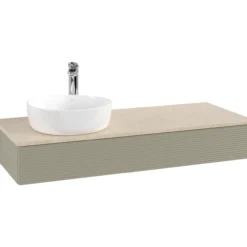 V&b antao servantskap 1 skuff rillet 1200x190x500 venstre m/kranhull m/lys stengrå/créme