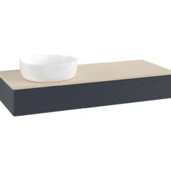 V&b antao servantskap 1 skuff rillet 1200x190x500 venstre u/kranhull blå/créme