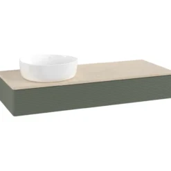 V&b antao servantskap 1 skuff rillet 1200x190x500 venstre u/kranhull grønn/créme