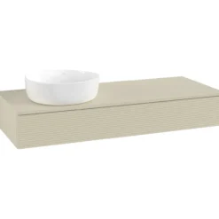 V&b antao servantskap 1 skuff rillet 1200x190x500 venstre u/kranhull silkegrå