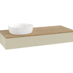 V&b antao servantskap 1 skuff rillet 1200x190x500 venstre u/kranhull silkegrå/eik