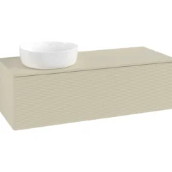 V&b antao servantskap 1 skuff rillet 1200x360x500 venstre u/kranhull silkegrå