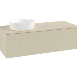 V&b antao servantskap 1 skuff rillet 1200x360x500 venstre u/kranhull silkegrå/créme