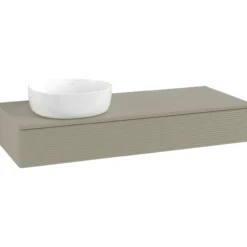 V&b antao servantskap 1 skuff rillet 1200x190x500 venstre u/kranhull stengrå
