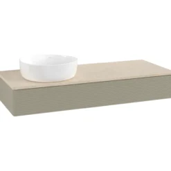 V&b antao servantskap 1 skuff rillet 1200x190x500 venstre u/kranhull stengrå/créme