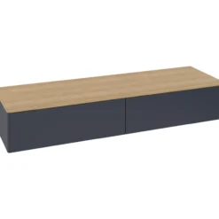 V&b antao sideskap 2 skuffer glatt 1600x268x500 blå/eik