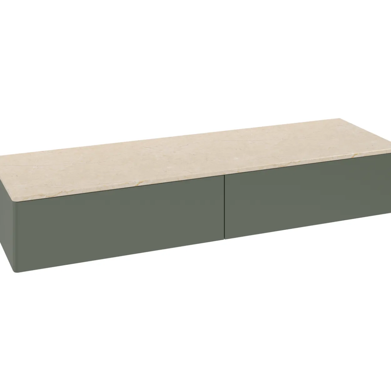 V&b antao sideskap 2 skuffer glatt 1600x268x500 grønn/créme