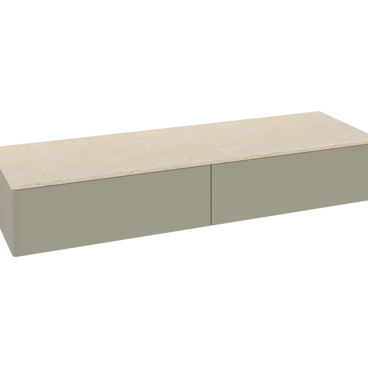 V&b antao sideskap 2 skuffer glatt 1600x268x500 stengrå/créme