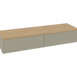 V&b antao sideskap 2 skuffer glatt 1600x268x500 stengrå/eik