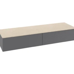 V&b antao sideskap 2 skuffer rillet 1600x268x500 antrasitt/créme
