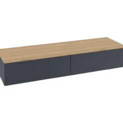 V&b antao sideskap 2 skuffer rillet 1600x268x500 blå/eik