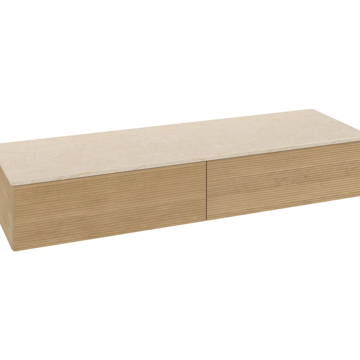 V&b antao sideskap 2 skuffer rillet 1600x268x500 eik/créme