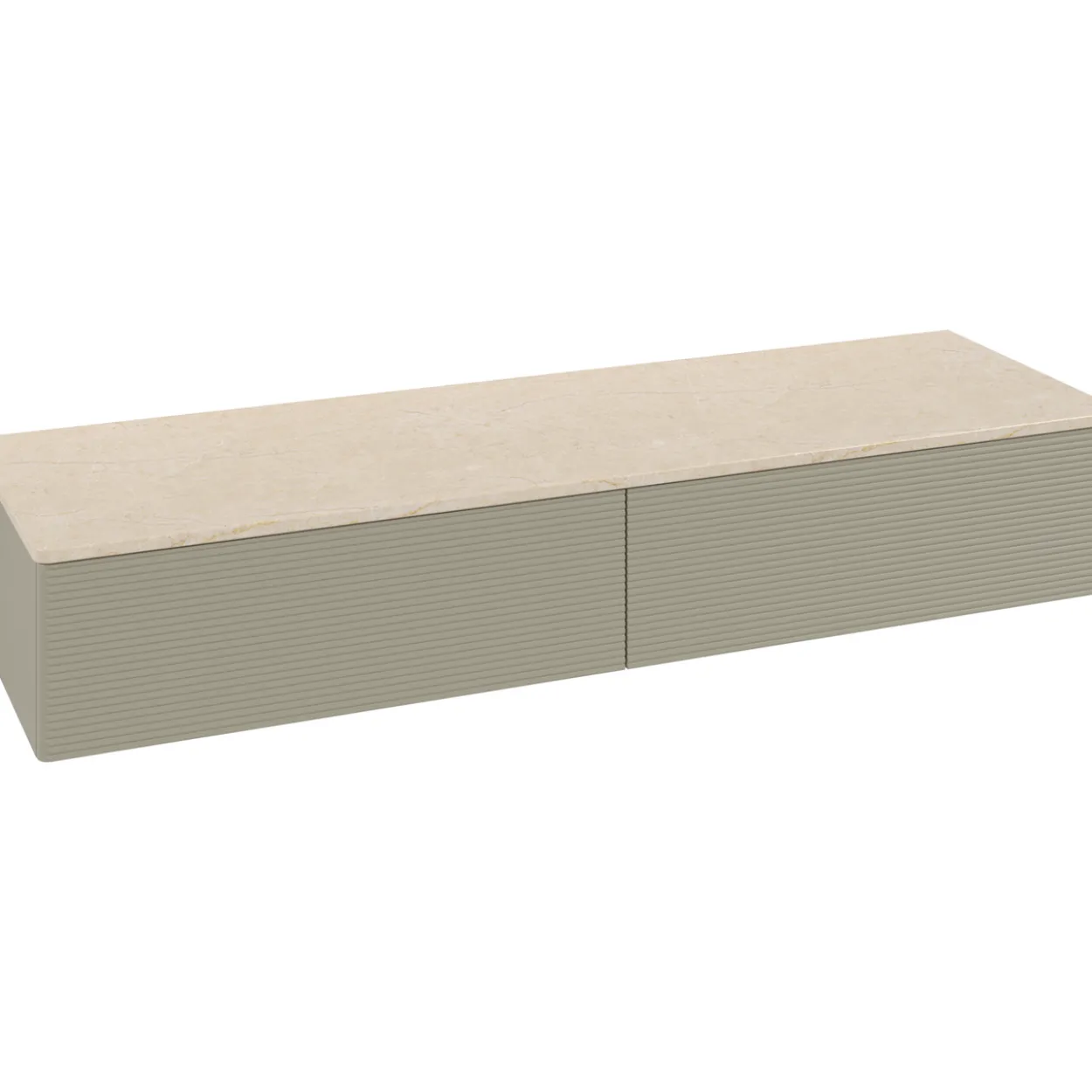 V&b antao sideskap 2 skuffer rillet 1600x268x500 stengrå/créme