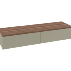 V&b antao sideskap 2 skuffer rillet 1600x268x500 stengrå/valnøtt