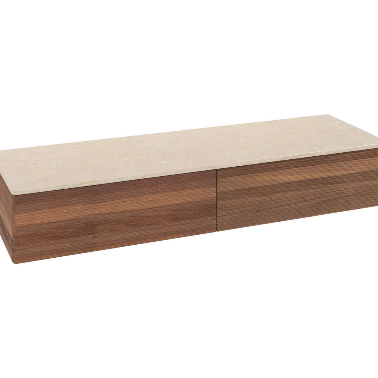 V&b antao sideskap 2 skuffer rillet 1600x268x500 valnøtt/créme