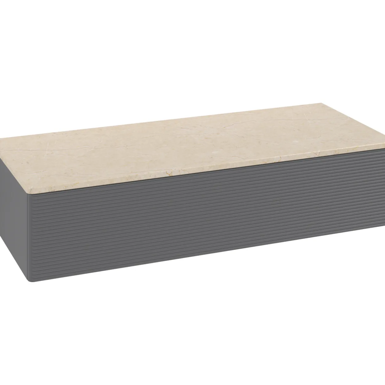 V&b antao sideskap 1 skuff rillet 1200x268x500 antrasitt/créme