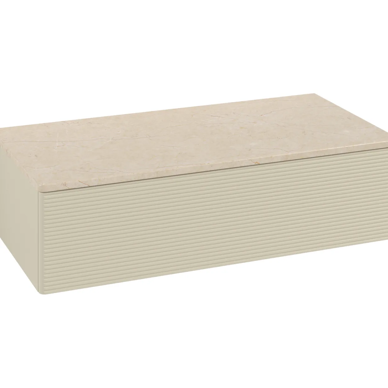 V&b antao sideskap 1 skuff rillet 1000x268x500 silkegrå/créme