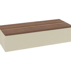 V&b antao sideskap 1 skuff rillet 1200x268x500 silkegrå/valnøtt