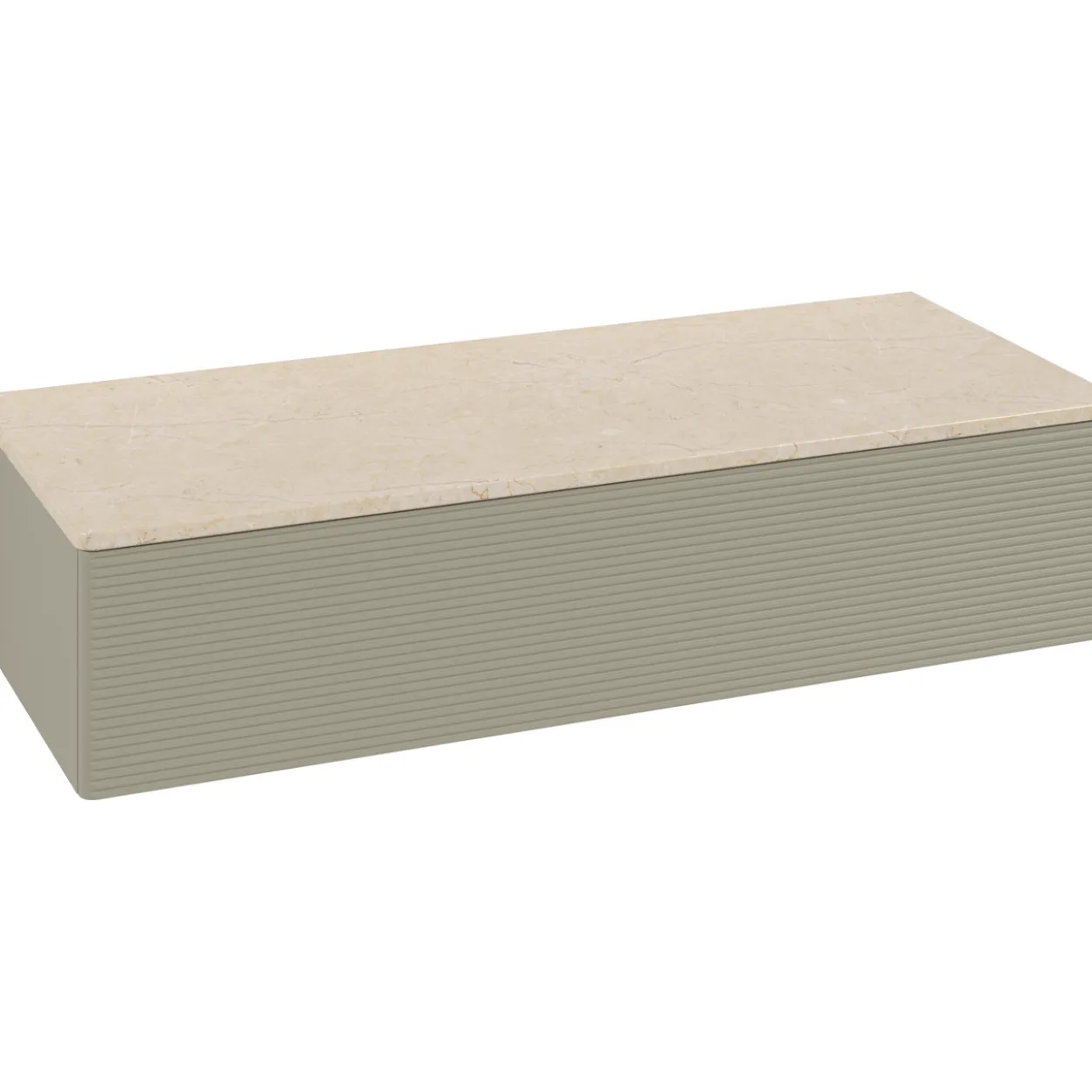 V&b antao sideskap 1 skuff rillet 1200x268x500 stengrå/créme