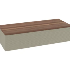 V&b antao sideskap 1 skuff rillet 1200x268x500 stengrå/valnøtt