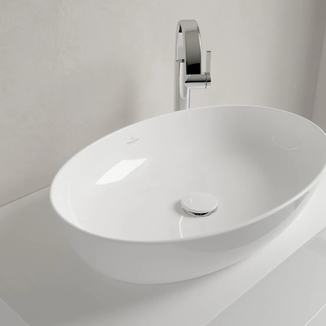 V&b artis servant oval 61x41 hvit alpin