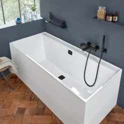 V&b collaro badekar 160x75 for innbygging med avløpssett i matt sort