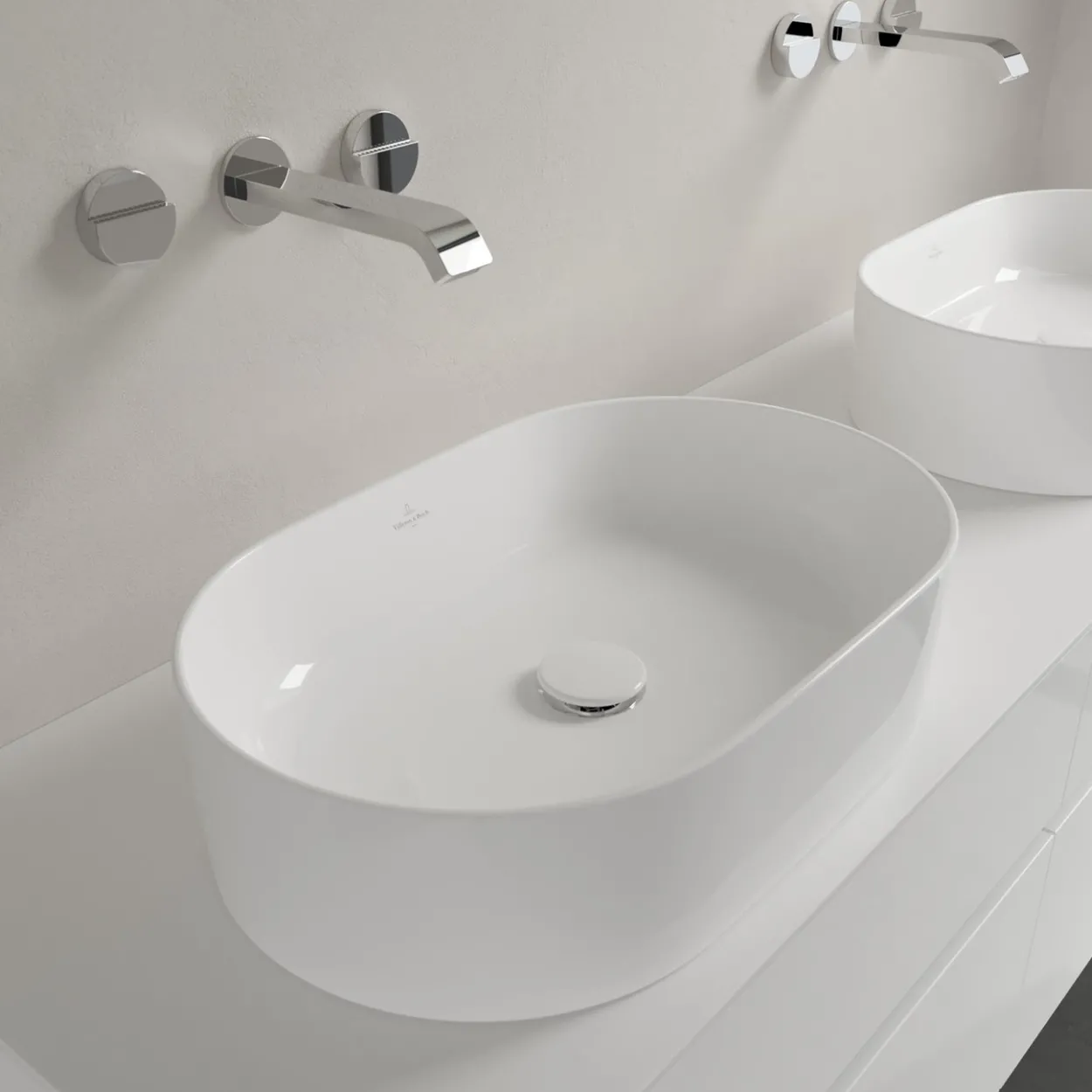 V&b collaro servant oval 56x36, titanceram hvit alpin u/overløp