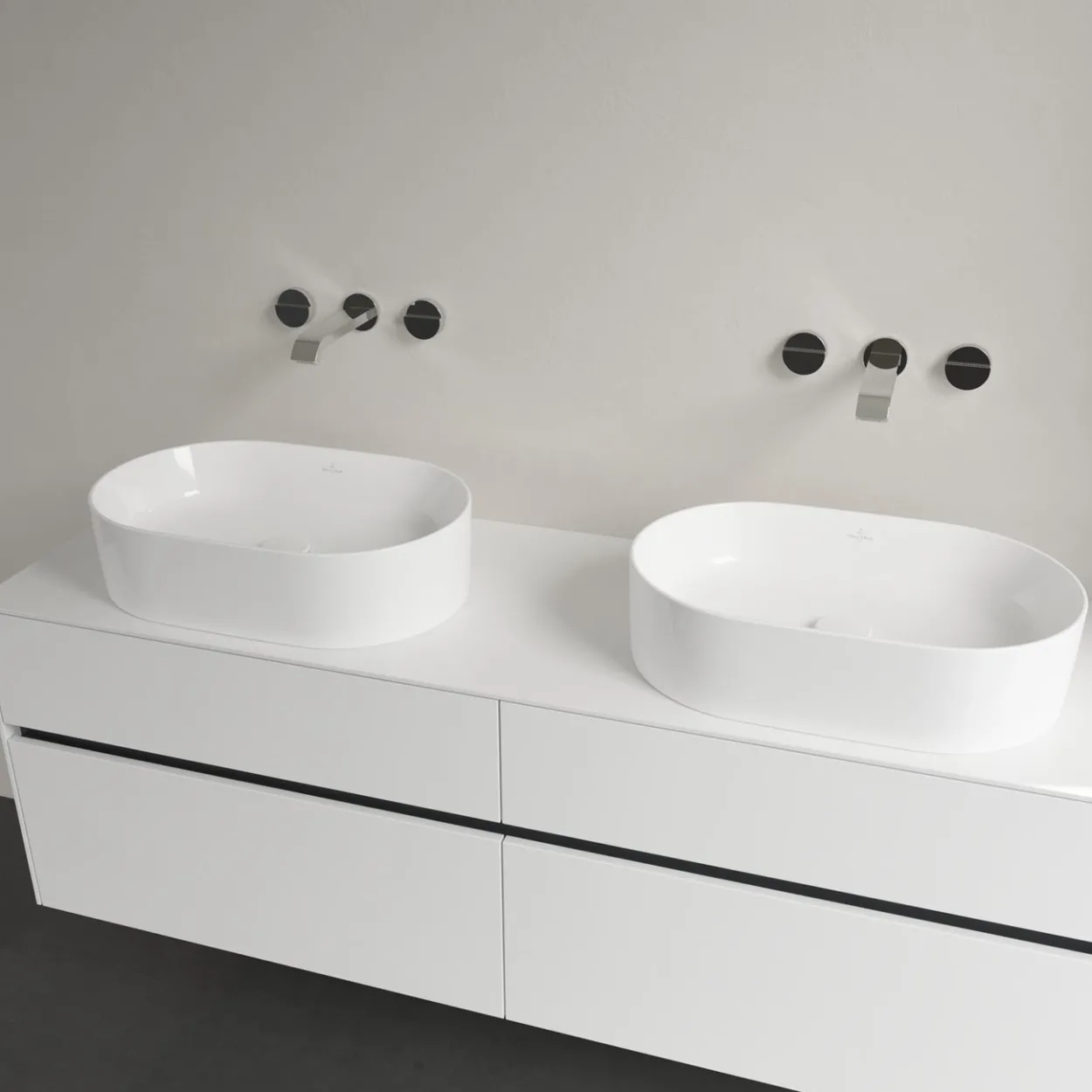 V&b collaro servant oval 56x36, titanceram hvit alpin u/overløp