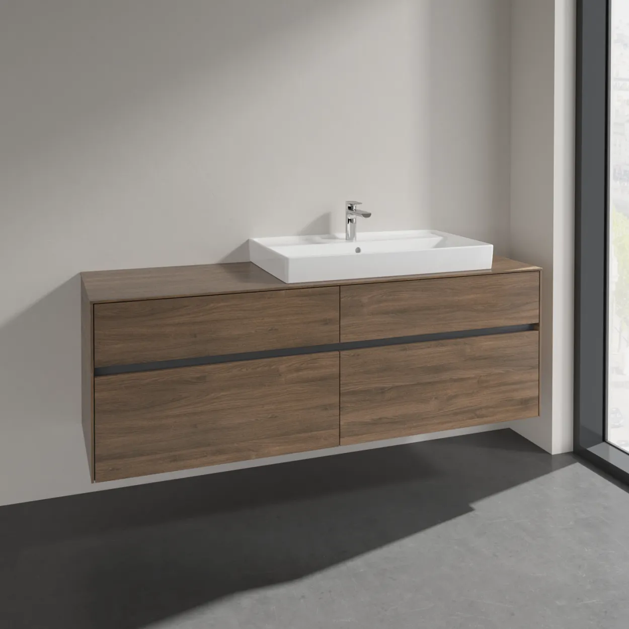 V&b collaro servantskap 160 for servant høyre 80 cm, 4 skuffer arizona eik