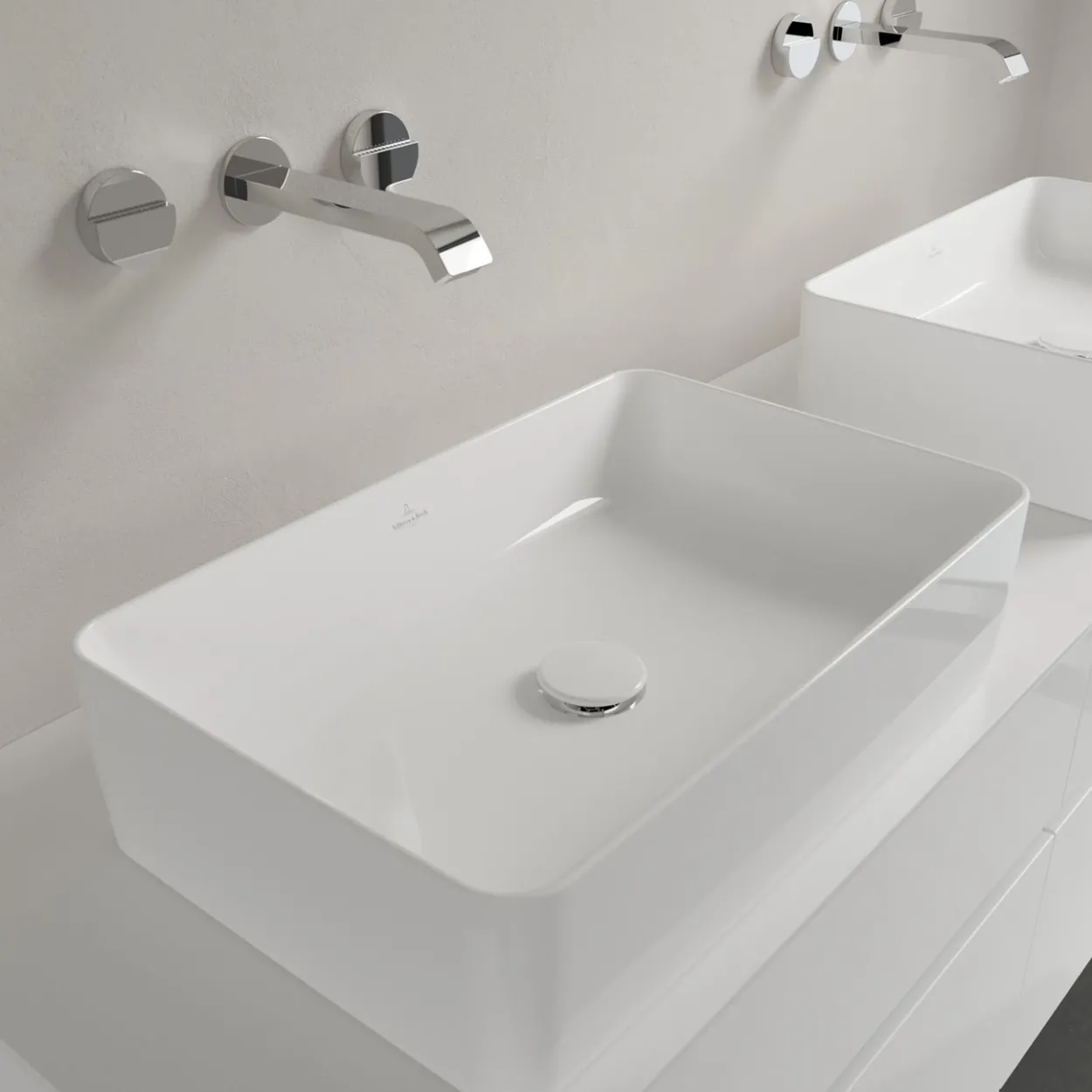 V&b collaro servant 56x36, titanceram hvit alpin u/armaturhull og overløp