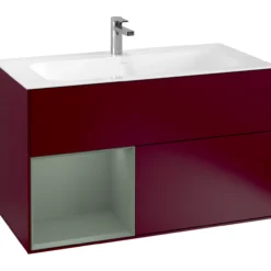 V&b finion servantskap 100 peon matt lakk m/lys venstrestilt olivengrønn hylle