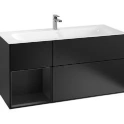 V&b finion servantskap 120 sort matt lakk emotion-lys, venstrestilt sort matt hylle