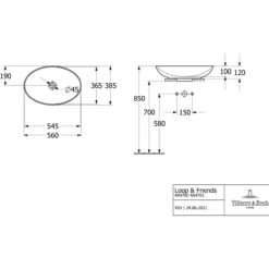 V&b loop & friends oval servant c+ 56x38 hvit alpin